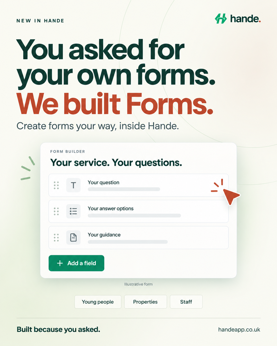 You asked for your own forms. We built Forms.